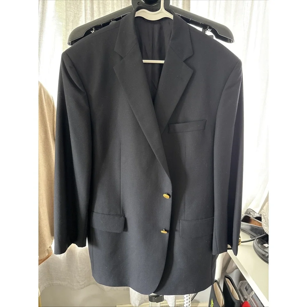 VTG Brooks Brothers Mens Black Wool Blazer Gold Buttons Canada